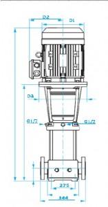 Вертикальный насос WE XV-F120 габариты1